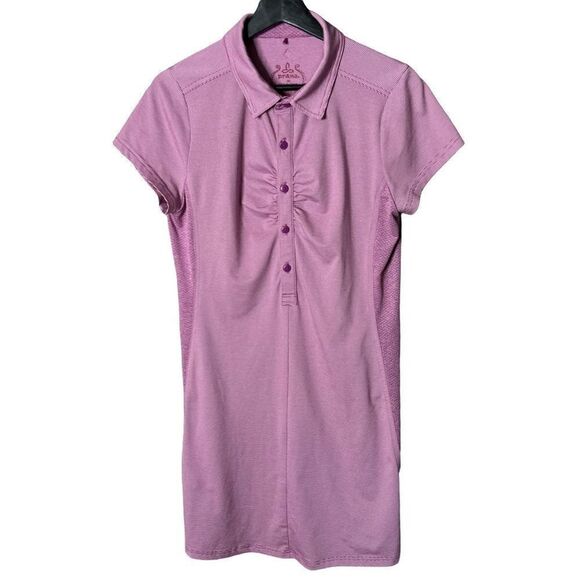 PrAna Collared Shirt Short Sleeve Dress Medium - Picture 1 of 6